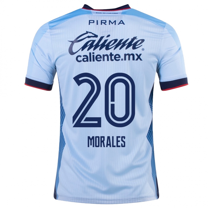 Enfant Maillot Iván Morales #20 Bleu Ciel Tenues Extérieur 2023/24 T-Shirt Suisse