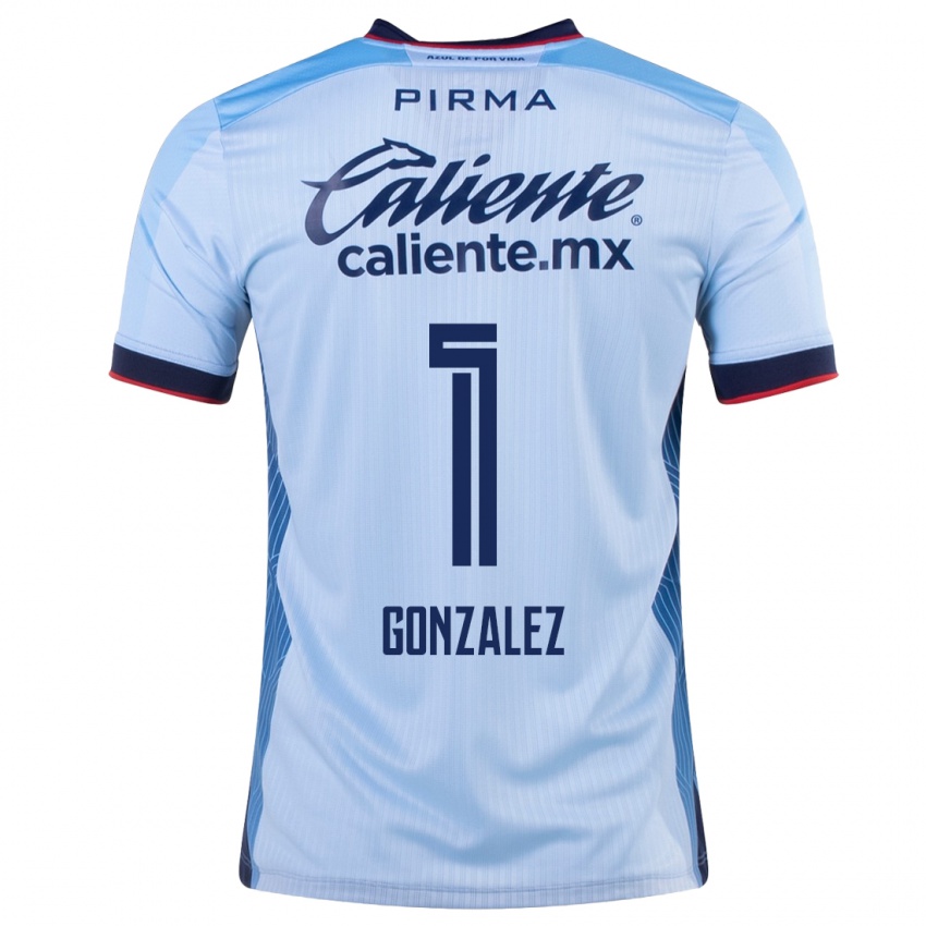 Enfant Maillot Itzayana Gonzalez #1 Bleu Ciel Tenues Extérieur 2023/24 T-Shirt Suisse