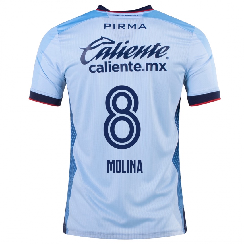 Enfant Maillot Dalia Molina #8 Bleu Ciel Tenues Extérieur 2023/24 T-Shirt Suisse