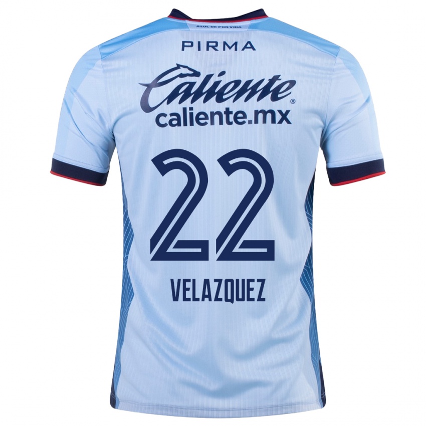 Enfant Maillot Hireri Velazquez #22 Bleu Ciel Tenues Extérieur 2023/24 T-Shirt Suisse