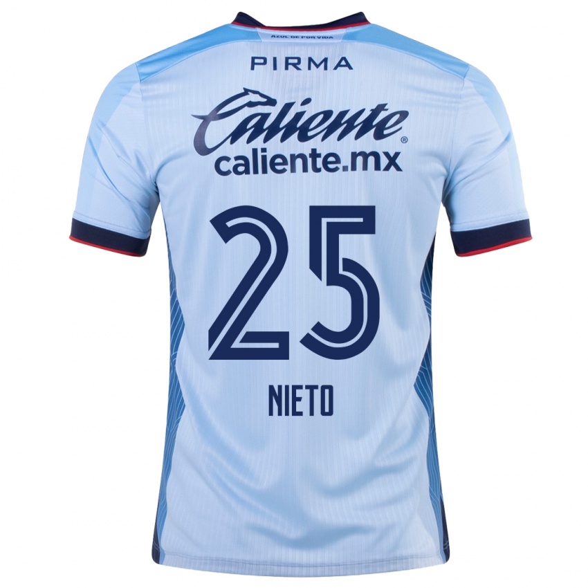 Enfant Maillot Natsidieli Nieto #25 Bleu Ciel Tenues Extérieur 2023/24 T-Shirt Suisse