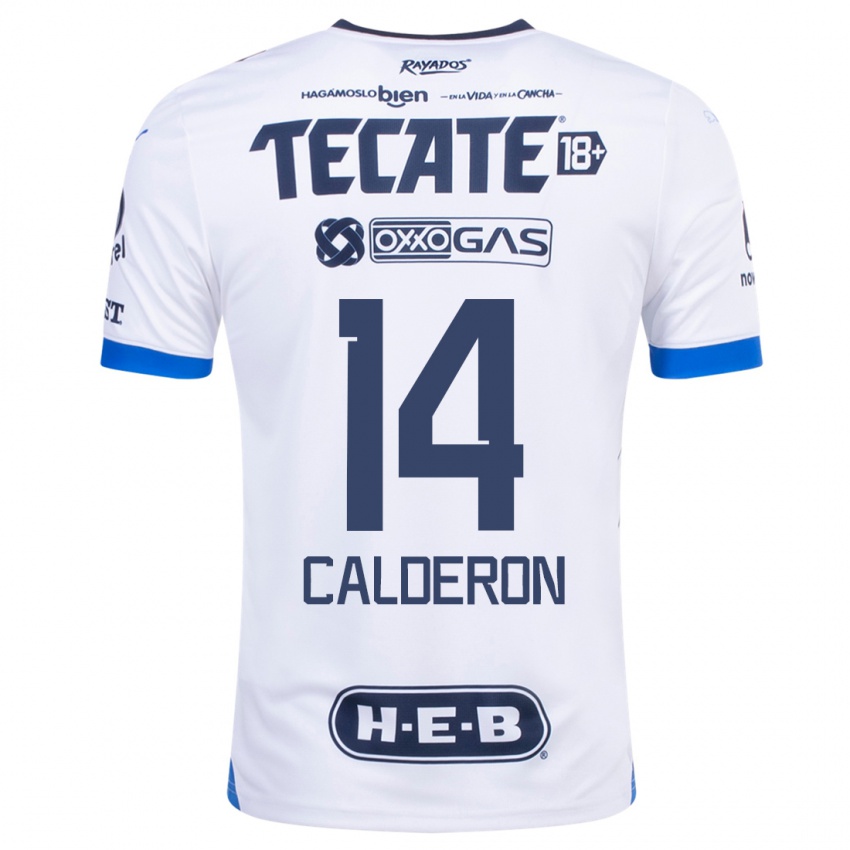 Enfant Maillot Alejandra Calderon #14 Blanc Tenues Extérieur 2023/24 T-Shirt Suisse