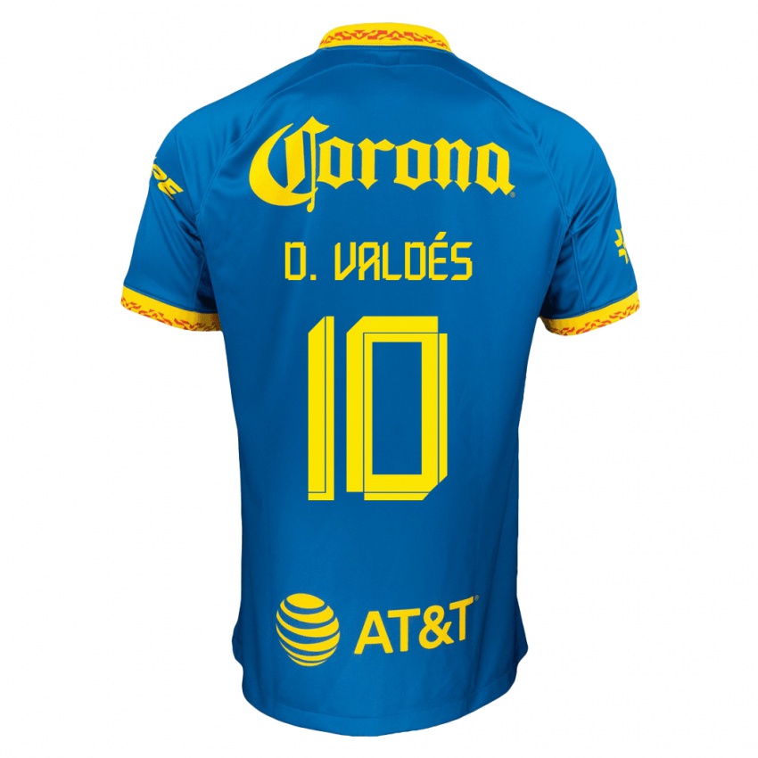 Enfant Maillot Diego Valdés #10 Bleu Tenues Extérieur 2023/24 T-Shirt Suisse