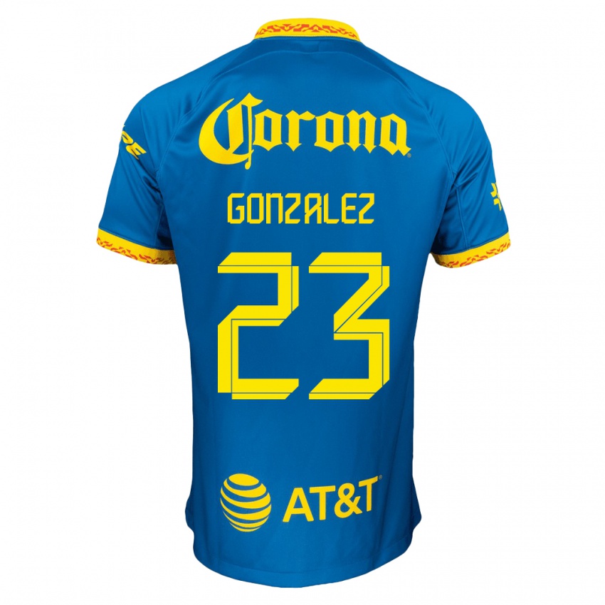 Enfant Maillot Itzel Gonzalez #23 Bleu Tenues Extérieur 2023/24 T-Shirt Suisse