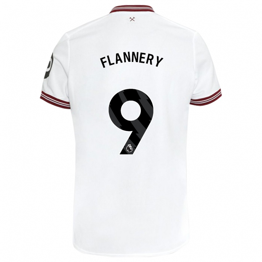 Herren Keira Flannery #9 Weiß Auswärtstrikot Trikot 2023/24 T-Shirt Schweiz