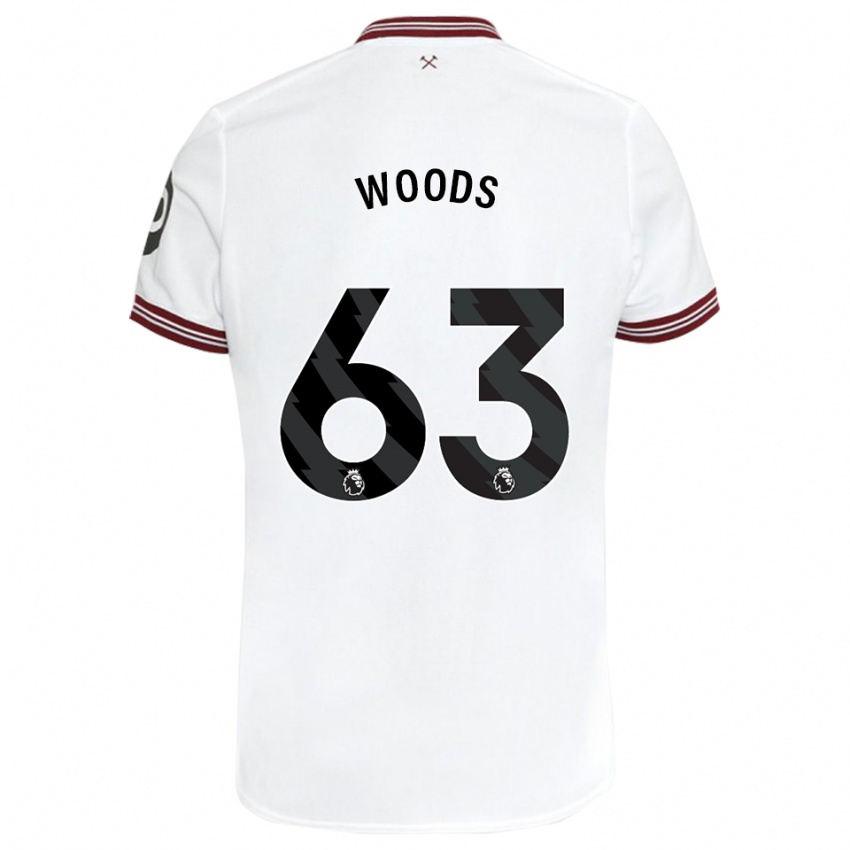 Homme Maillot Archie Woods #63 Blanc Tenues Extérieur 2023/24 T-Shirt Suisse