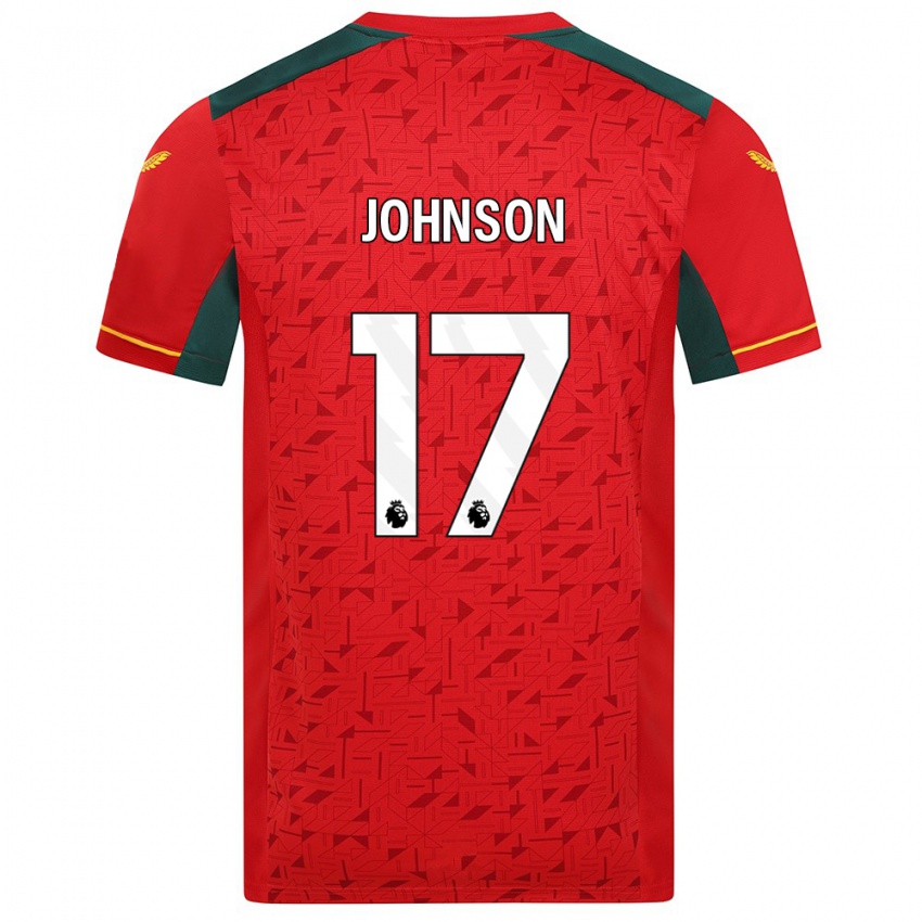 Homme Maillot Katie Johnson #17 Rouge Tenues Extérieur 2023/24 T-Shirt Suisse