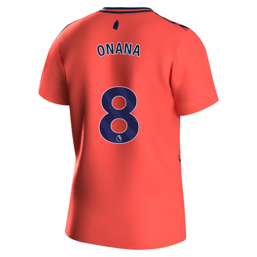 Herren Amadou Onana #8 Koralle Auswärtstrikot Trikot 2023/24 T-Shirt Schweiz
