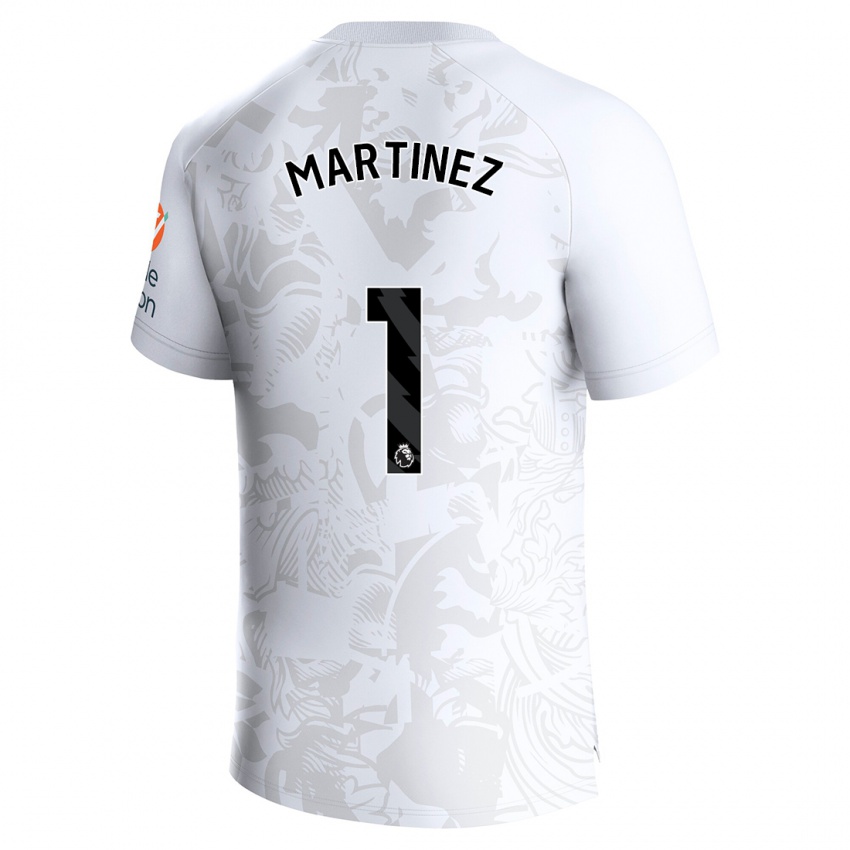 Homme Maillot Emiliano Martinez #1 Blanc Tenues Extérieur 2023/24 T-Shirt Suisse