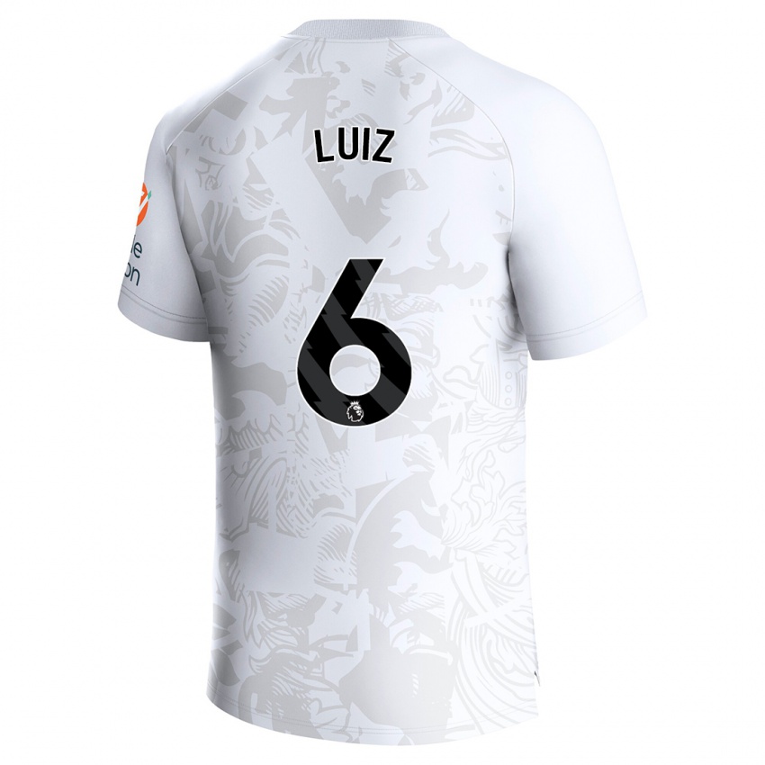 Herren Douglas Luiz #6 Weiß Auswärtstrikot Trikot 2023/24 T-Shirt Schweiz