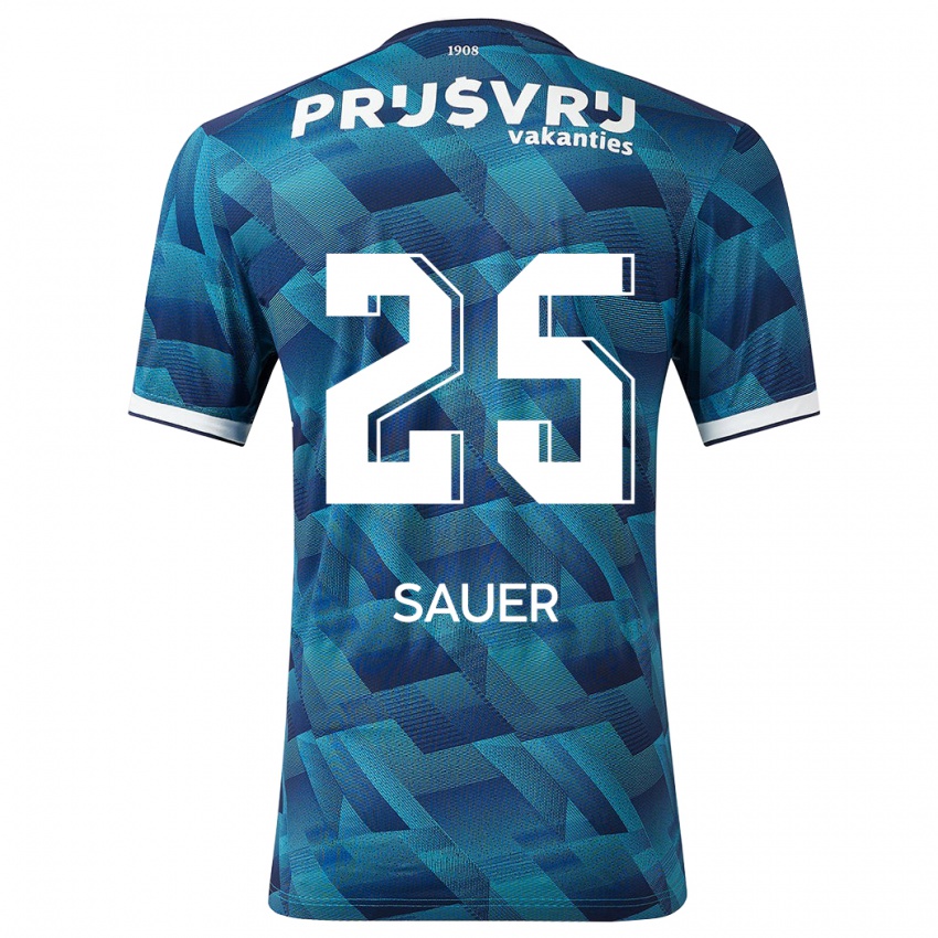 Herren Leo Sauer #25 Blau Auswärtstrikot Trikot 2023/24 T-Shirt Schweiz