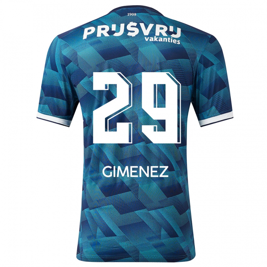 Herren Santiago Gimenez #29 Blau Auswärtstrikot Trikot 2023/24 T-Shirt Schweiz