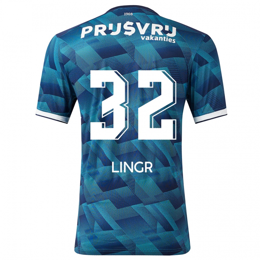 Herren Ondrej Lingr #32 Blau Auswärtstrikot Trikot 2023/24 T-Shirt Schweiz