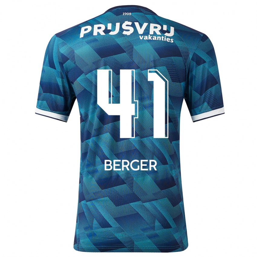Herren Mannou Berger #41 Blau Auswärtstrikot Trikot 2023/24 T-Shirt Schweiz