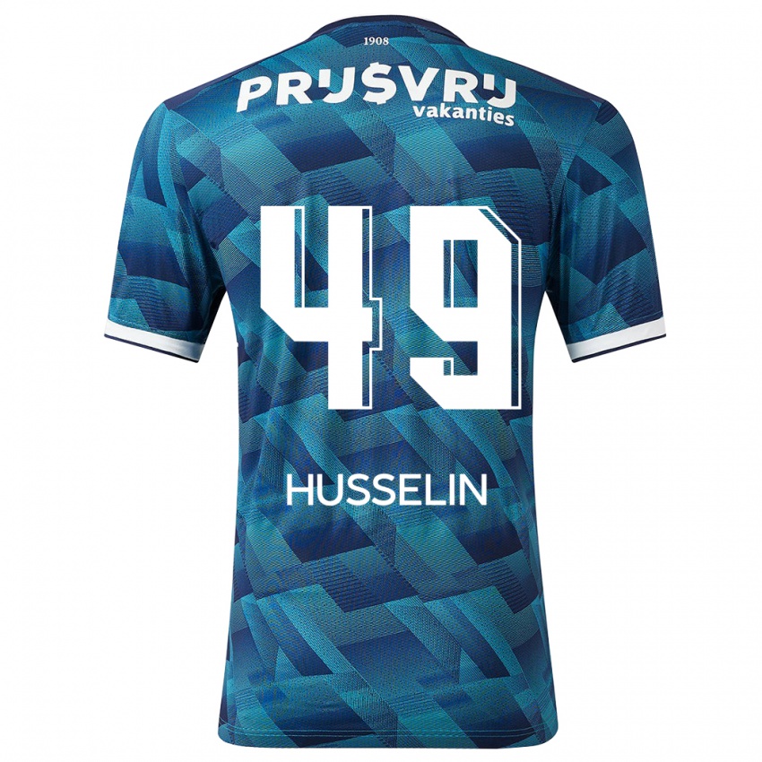 Herren Mateo Husselin #49 Blau Auswärtstrikot Trikot 2023/24 T-Shirt Schweiz