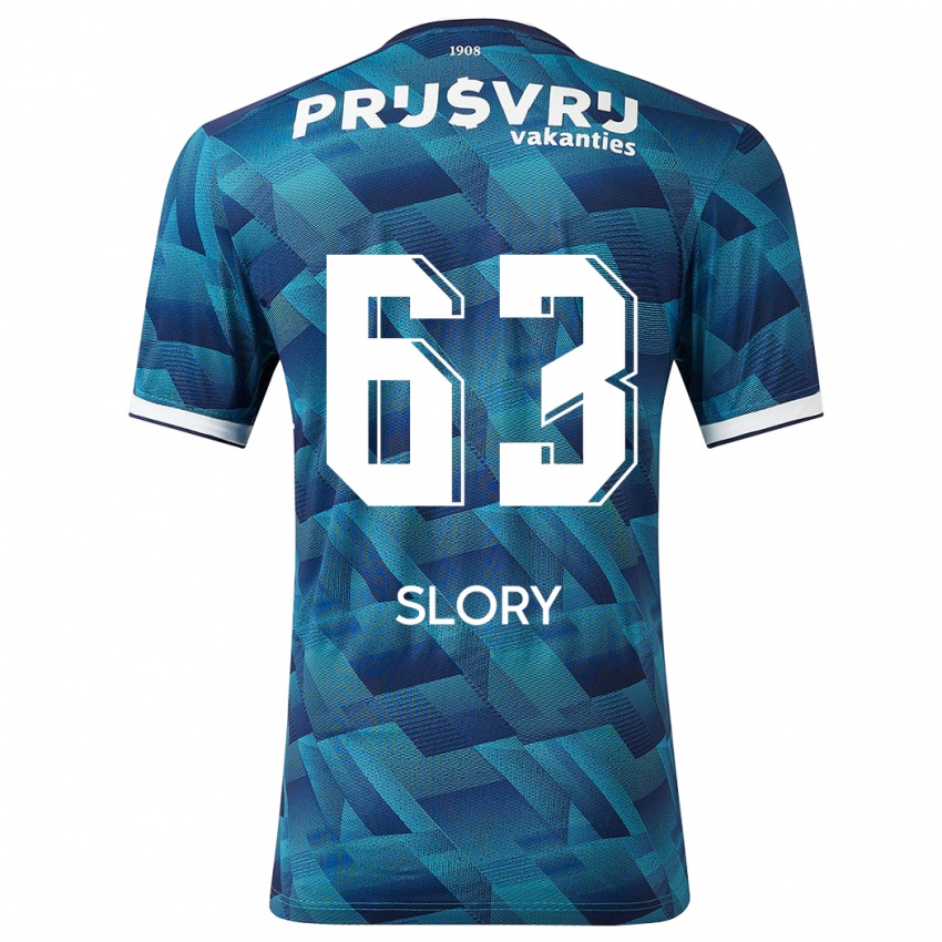 Herren Jaden Slory #63 Blau Auswärtstrikot Trikot 2023/24 T-Shirt Schweiz