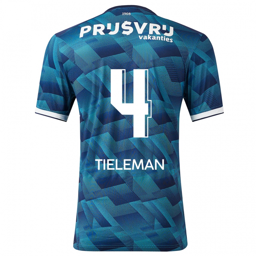 Herren Jerry Tieleman #4 Blau Auswärtstrikot Trikot 2023/24 T-Shirt Schweiz
