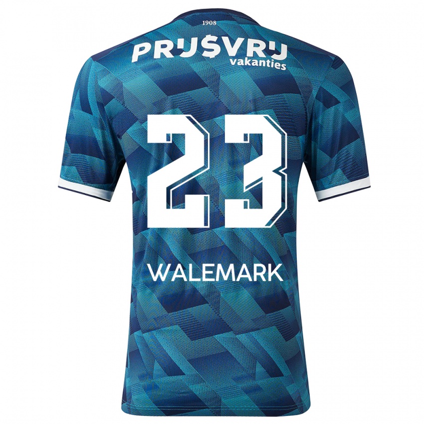 Herren Patrik Walemark #23 Blau Auswärtstrikot Trikot 2023/24 T-Shirt Schweiz
