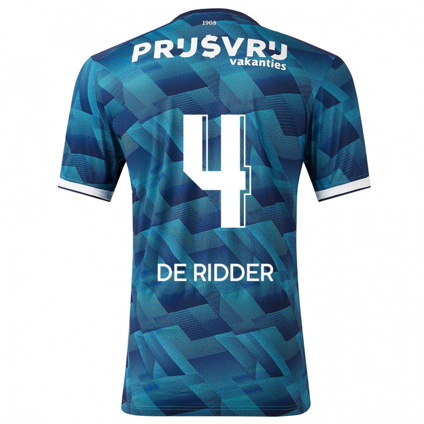 Herren Robine De Ridder #4 Blau Auswärtstrikot Trikot 2023/24 T-Shirt Schweiz
