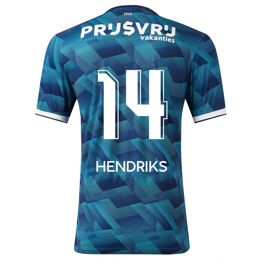 Herren Kim Hendriks #14 Blau Auswärtstrikot Trikot 2023/24 T-Shirt Schweiz