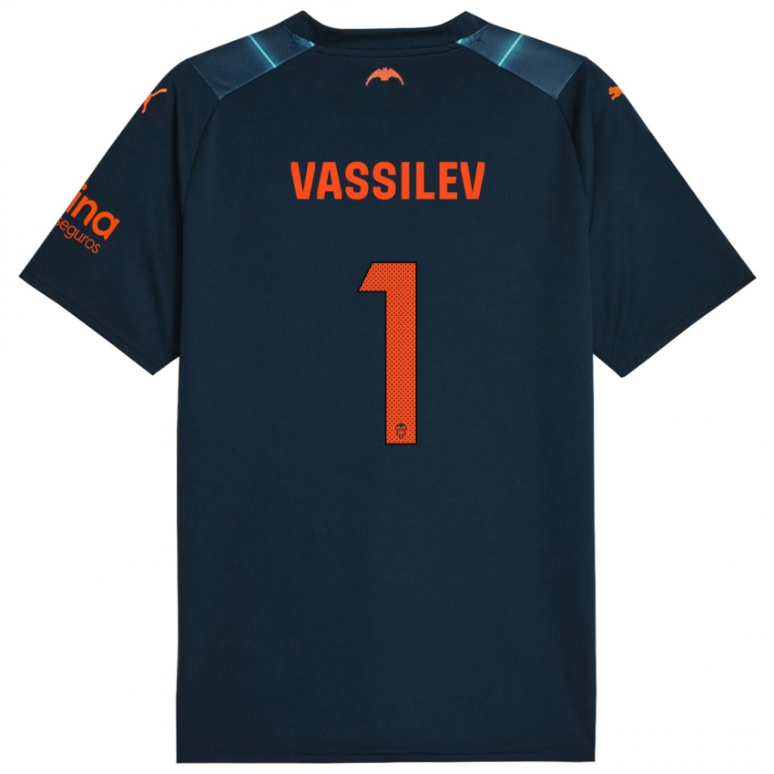 Herren David Vassilev #1 Marineblau Auswärtstrikot Trikot 2023/24 T-Shirt Schweiz