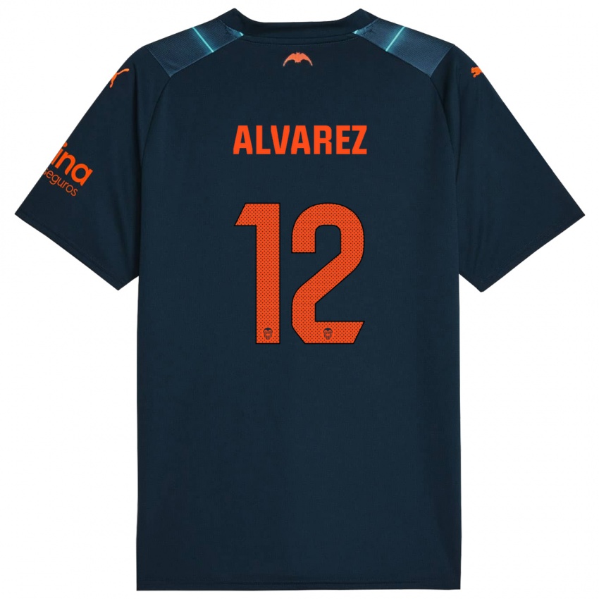 Herren Sofia Alvarez #12 Marineblau Auswärtstrikot Trikot 2023/24 T-Shirt Schweiz
