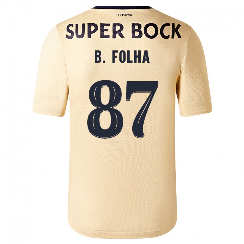 Homme Maillot Bernardo Folha #87 Beige-Doré Tenues Extérieur 2023/24 T-Shirt Suisse