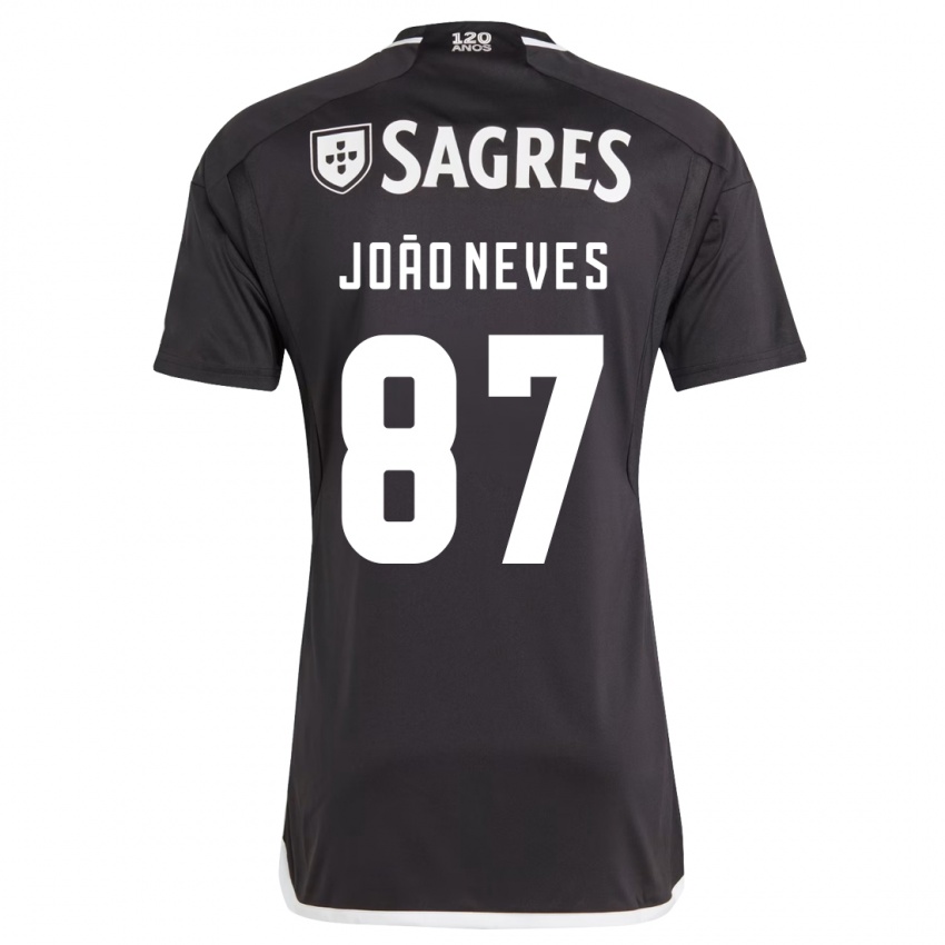 Herren João Neves #87 Schwarz Auswärtstrikot Trikot 2023/24 T-Shirt Schweiz
