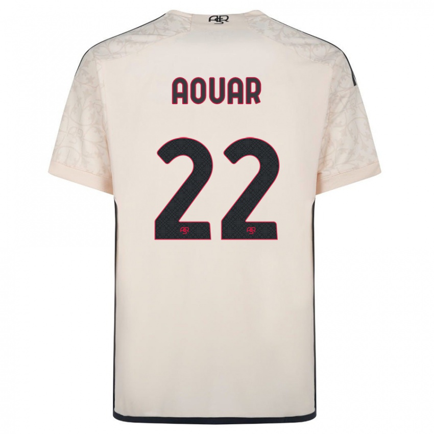 Herren Houssem Aouar #22 Cremefarben Auswärtstrikot Trikot 2023/24 T-Shirt Schweiz