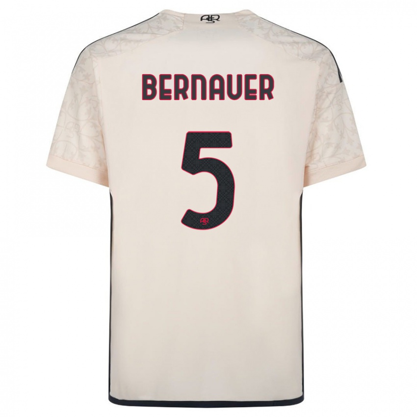 Homme Maillot Vanessa Bernauer #5 Blanc Cassé Tenues Extérieur 2023/24 T-Shirt Suisse