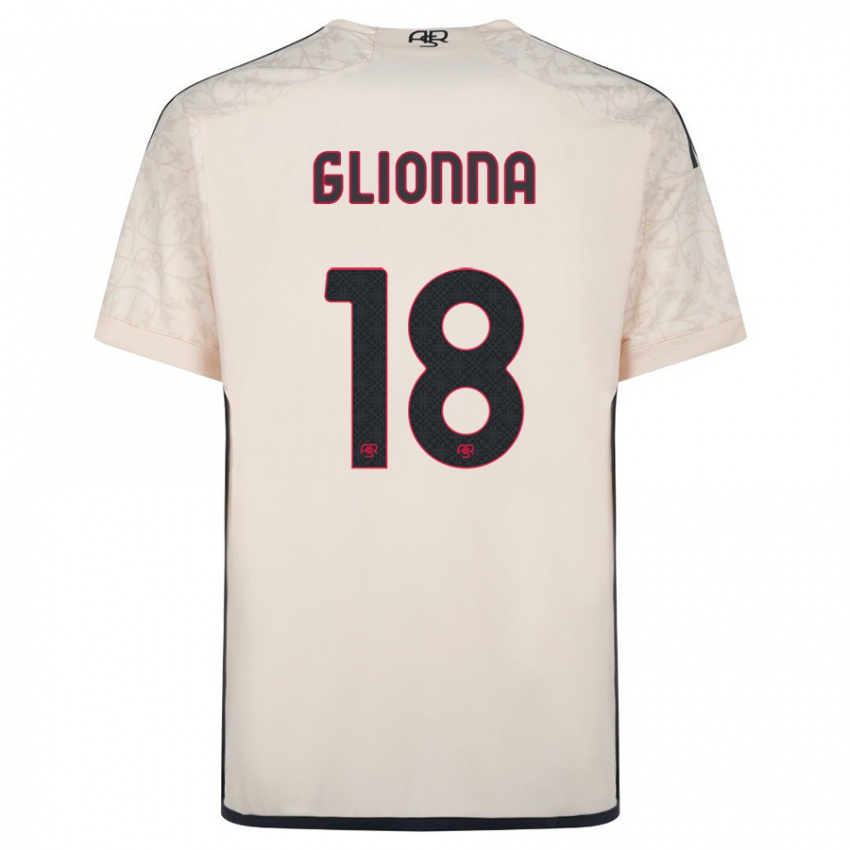 Homme Maillot Benedetta Glionna #18 Blanc Cassé Tenues Extérieur 2023/24 T-Shirt Suisse
