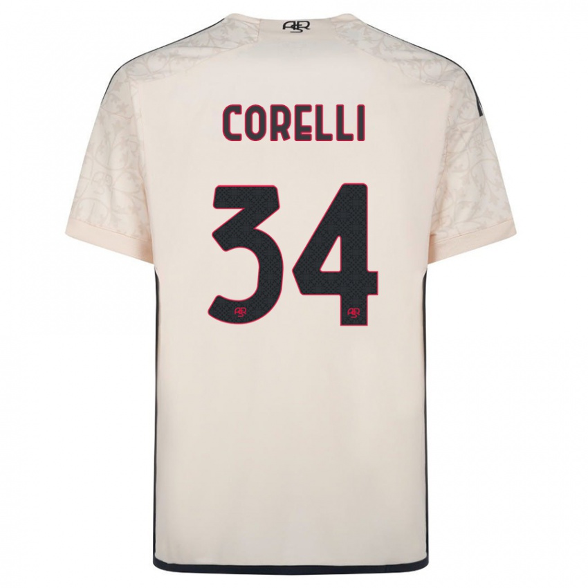 Homme Maillot Alice Corelli #34 Blanc Cassé Tenues Extérieur 2023/24 T-Shirt Suisse