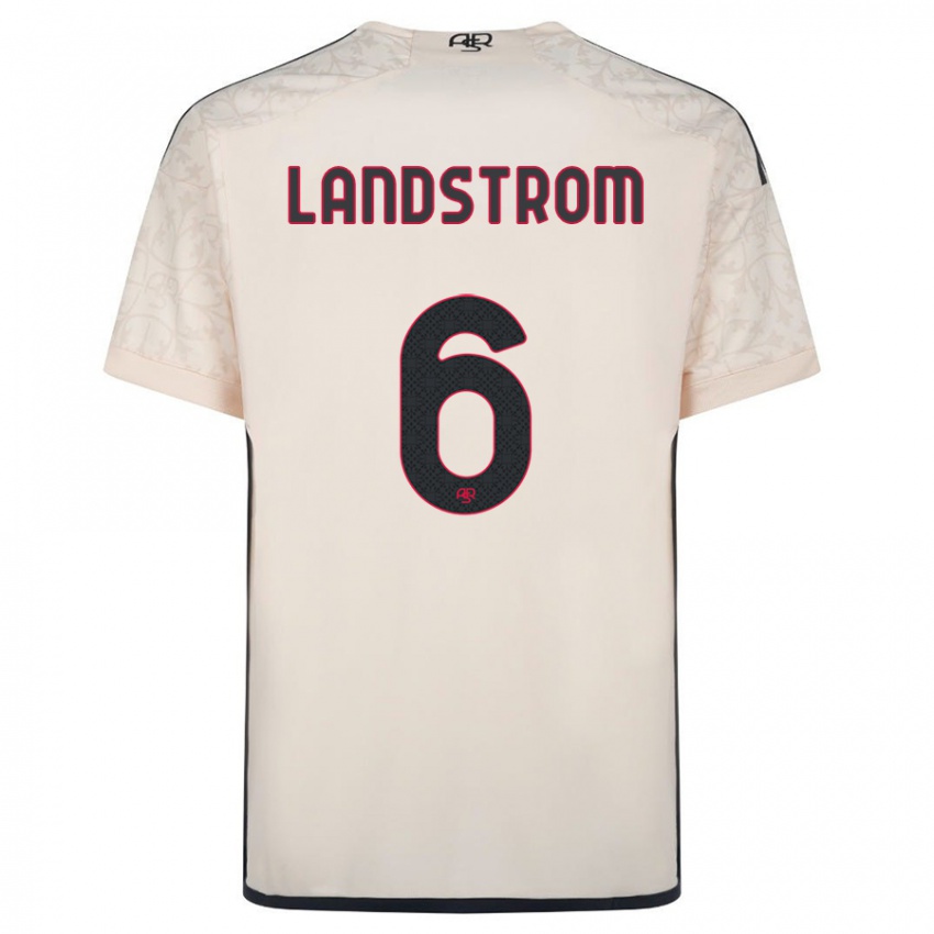 Homme Maillot Elin Landstrom #6 Blanc Cassé Tenues Extérieur 2023/24 T-Shirt Suisse