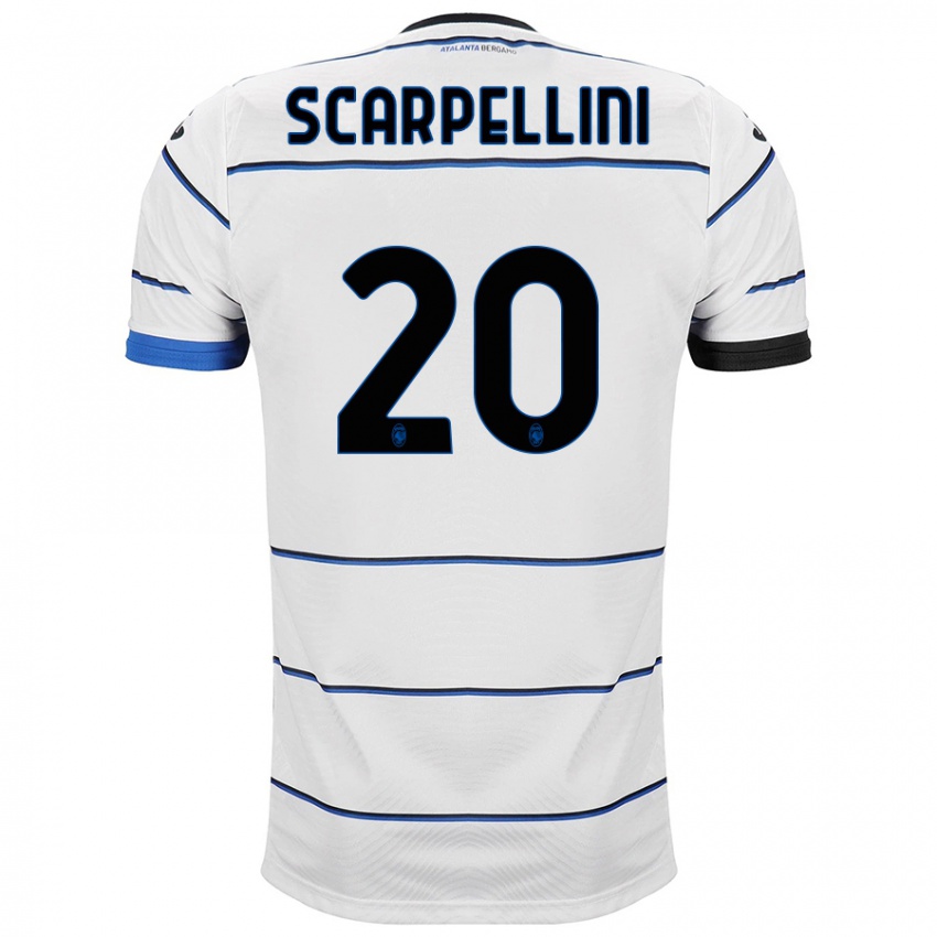 Homme Maillot Andrea Scarpellini #20 Blanc Tenues Extérieur 2023/24 T-Shirt Suisse