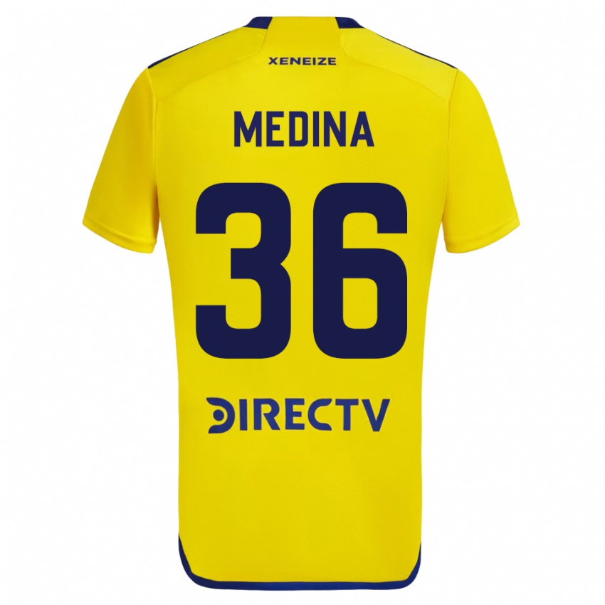 Homme Maillot Cristian Medina #36 Jaune Tenues Extérieur 2023/24 T-Shirt Suisse