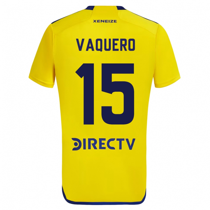 Herren Iván Vaquero #15 Gelb Auswärtstrikot Trikot 2023/24 T-Shirt Schweiz