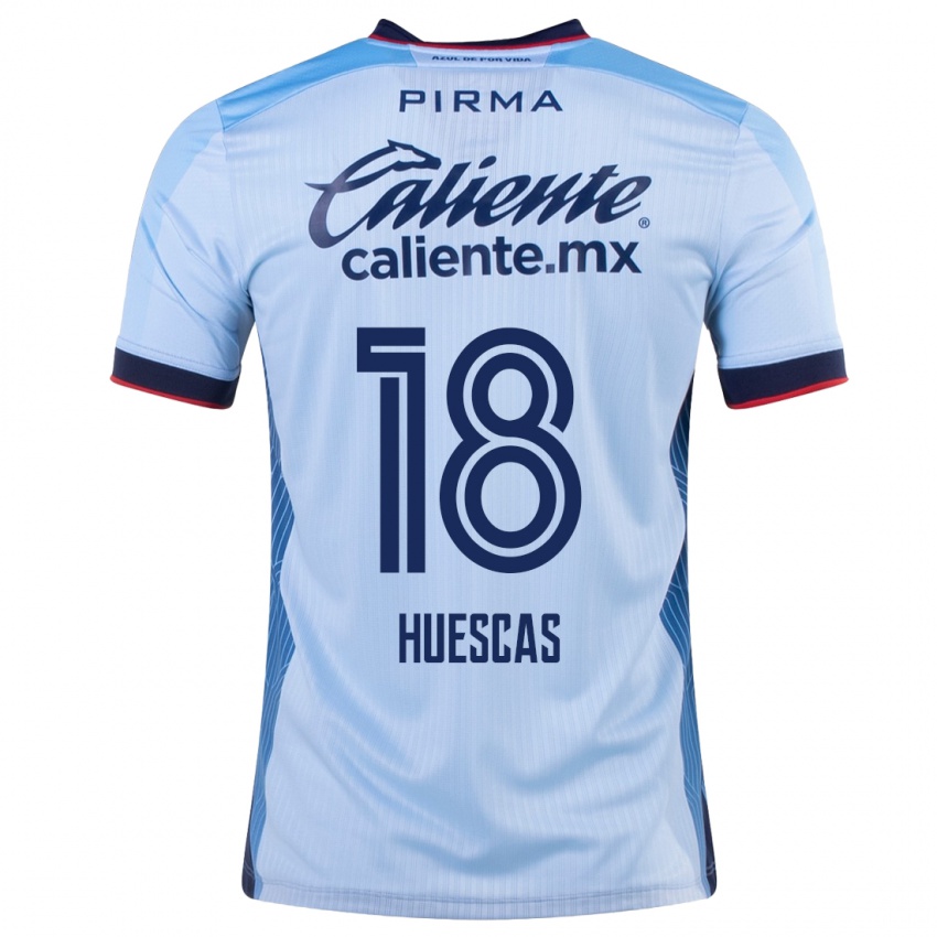 Homme Maillot Rodrigo Huescas #18 Bleu Ciel Tenues Extérieur 2023/24 T-Shirt Suisse