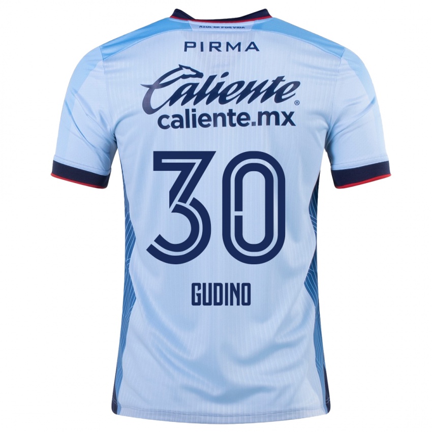 Homme Maillot Andres Gudino #30 Bleu Ciel Tenues Extérieur 2023/24 T-Shirt Suisse