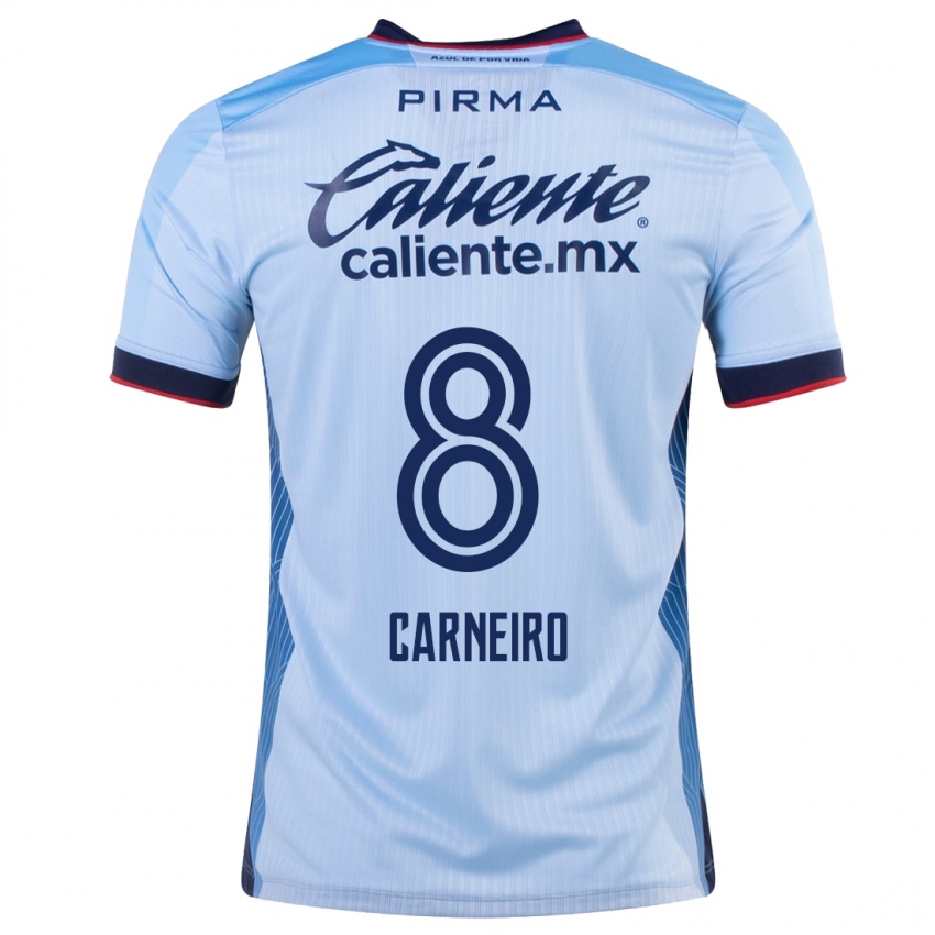Homme Maillot Gonzalo Carneiro #8 Bleu Ciel Tenues Extérieur 2023/24 T-Shirt Suisse