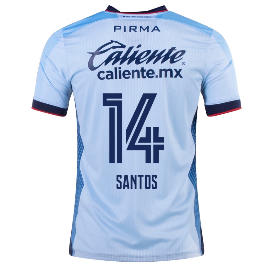 Homme Maillot Eleisa Santos #14 Bleu Ciel Tenues Extérieur 2023/24 T-Shirt Suisse