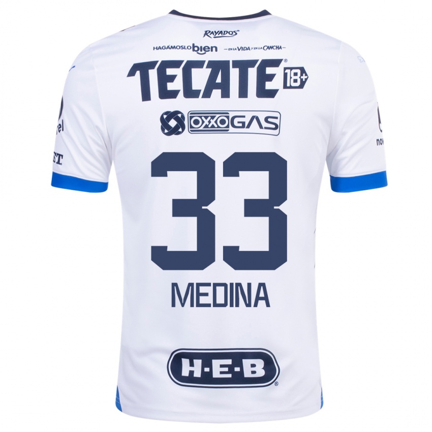 Homme Maillot Stefan Medina #33 Blanc Tenues Extérieur 2023/24 T-Shirt Suisse