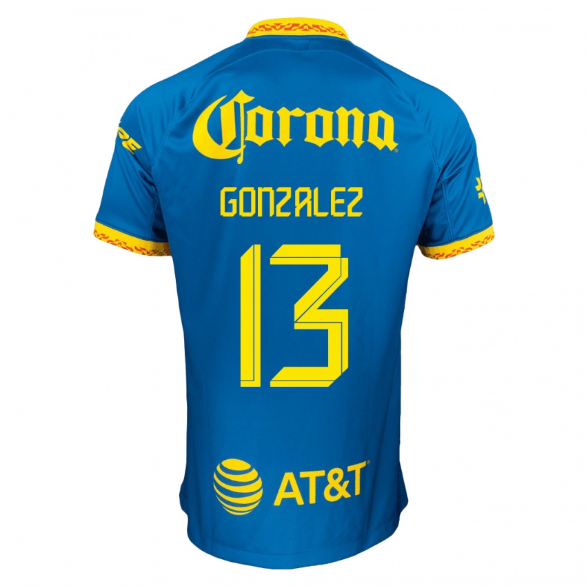 Homme Maillot Eva Gonzalez #13 Bleu Tenues Extérieur 2023/24 T-Shirt Suisse