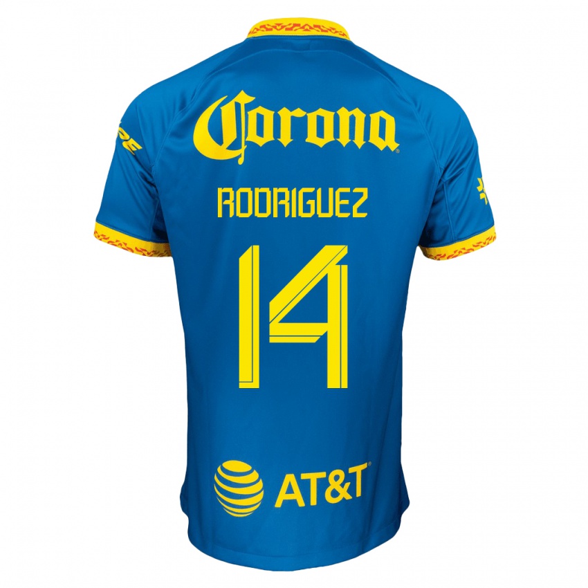Homme Maillot Monica Rodriguez #14 Bleu Tenues Extérieur 2023/24 T-Shirt Suisse