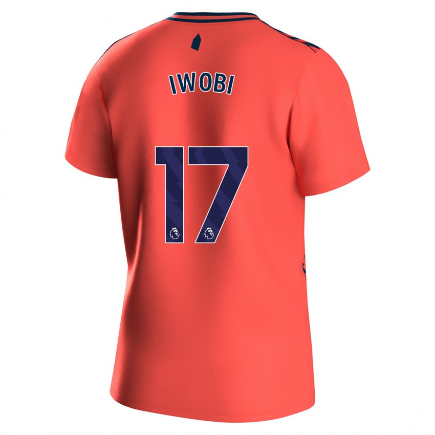 Damen Alex Iwobi #17 Koralle Auswärtstrikot Trikot 2023/24 T-Shirt Schweiz