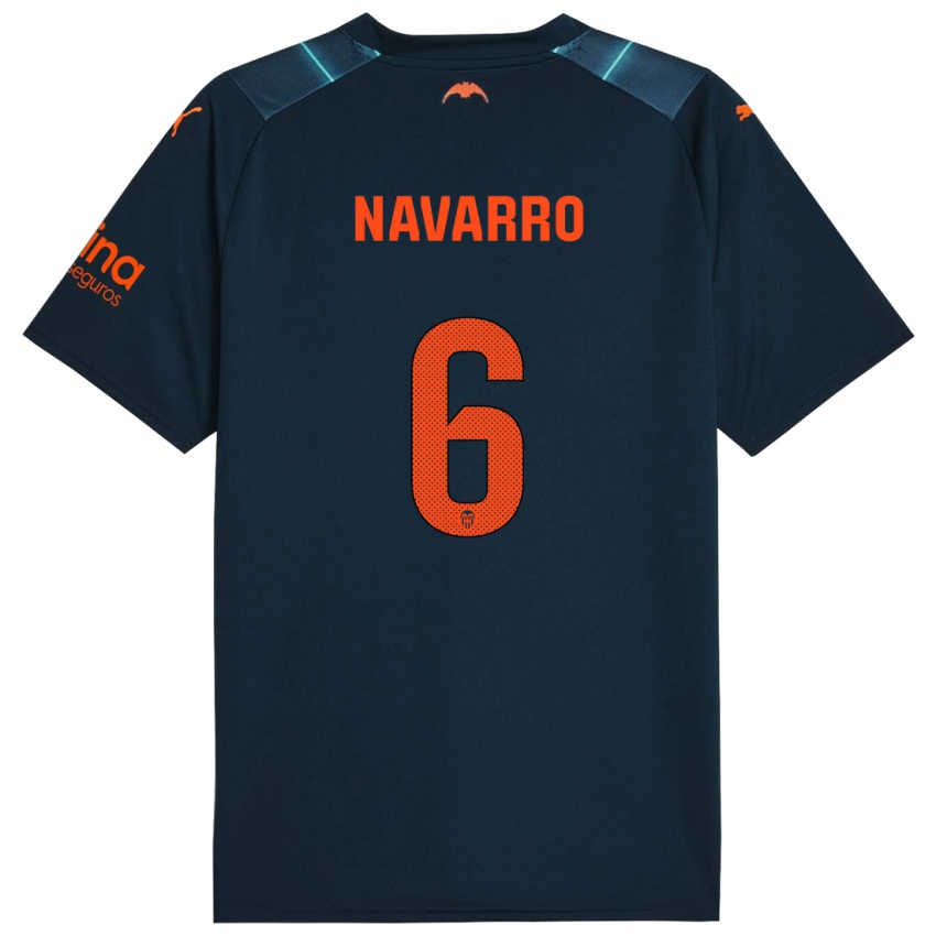 Damen Javi Navarro #6 Marineblau Auswärtstrikot Trikot 2023/24 T-Shirt Schweiz