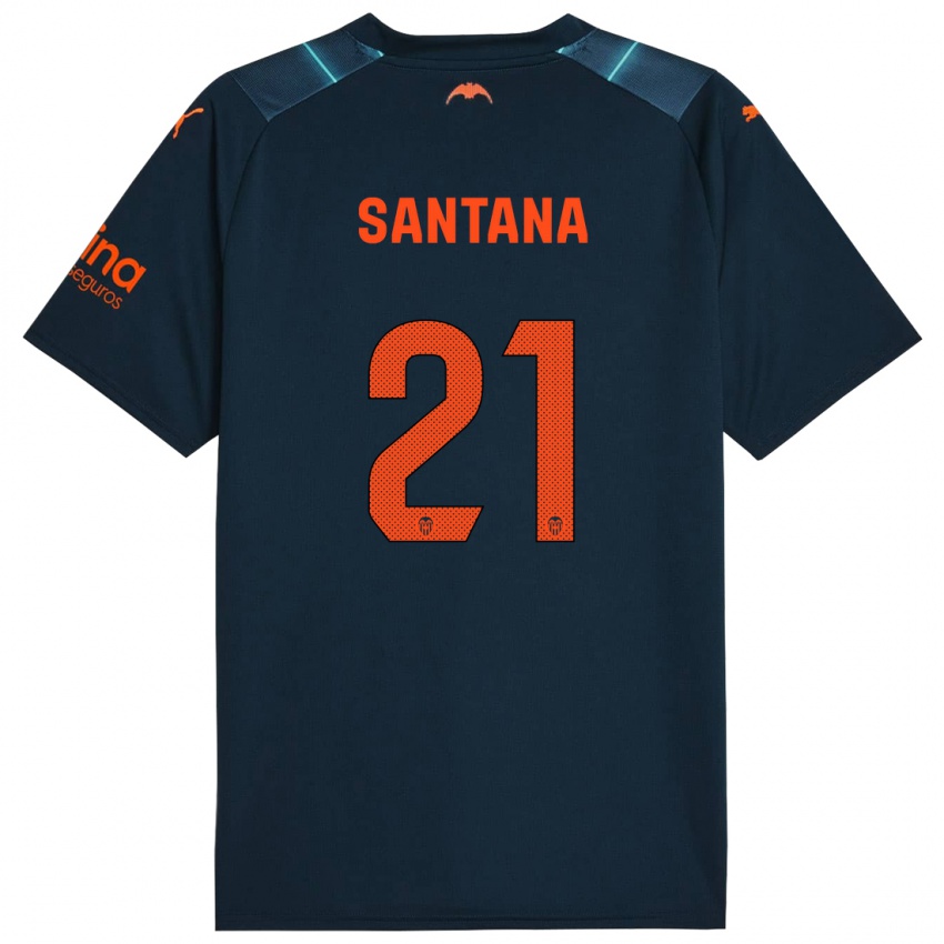 Damen Ismael Santana #21 Marineblau Auswärtstrikot Trikot 2023/24 T-Shirt Schweiz