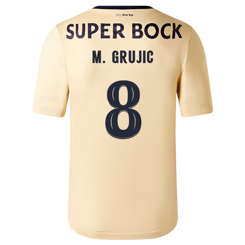Femme Maillot Marko Grujic #8 Beige-Doré Tenues Extérieur 2023/24 T-Shirt Suisse