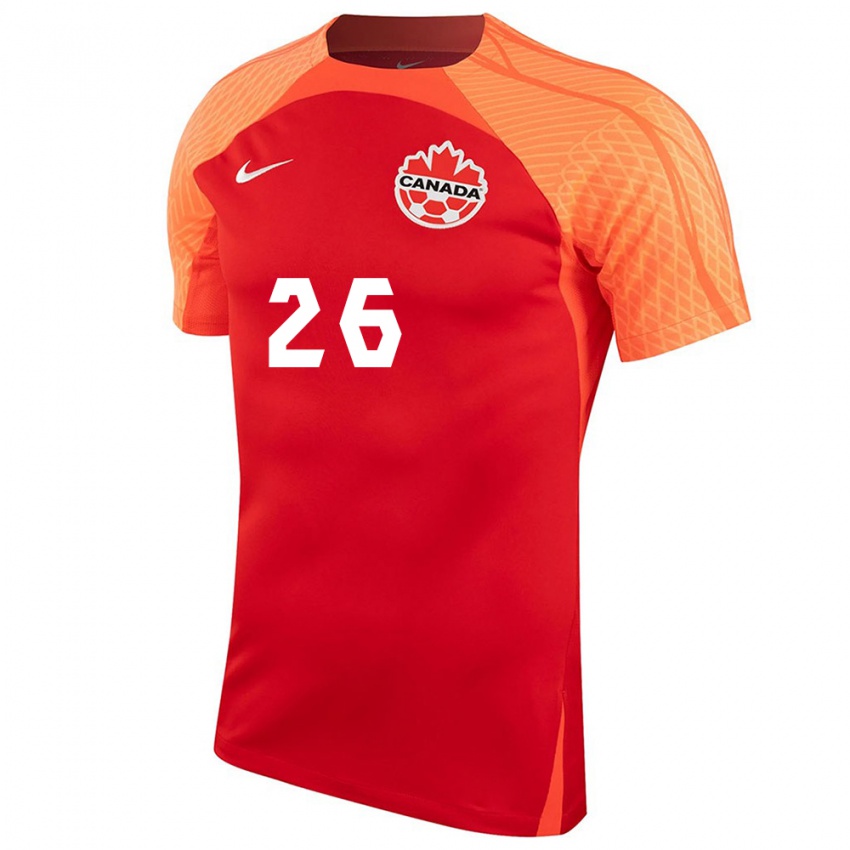 Enfant Maillot Canada Luca Koleosho #26 Orange Tenues Domicile 24-26 T-Shirt Suisse