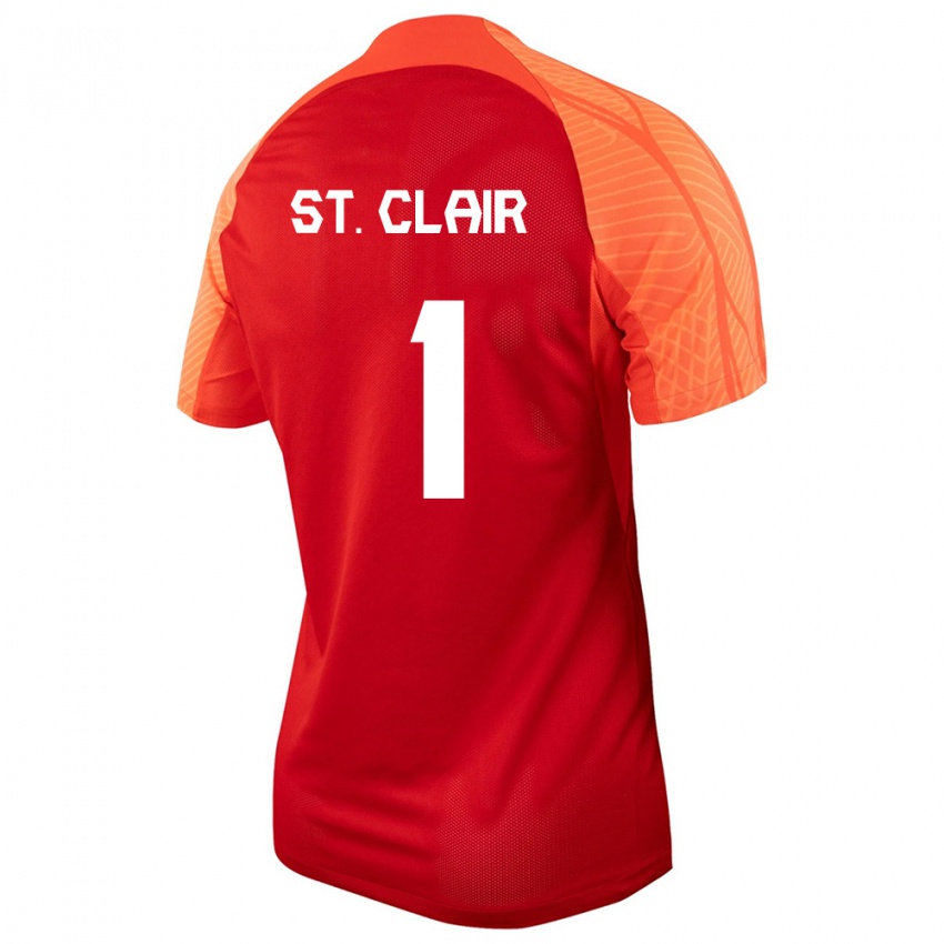 Enfant Maillot Canada Dayne St Clair #1 Orange Tenues Domicile 24-26 T-Shirt Suisse