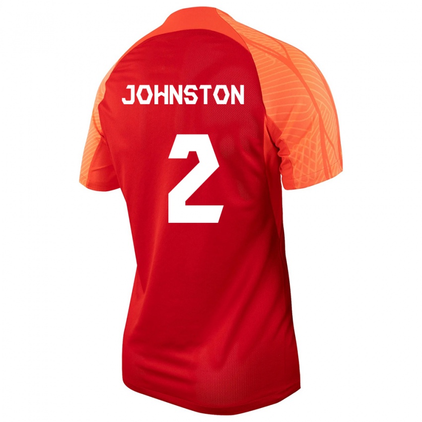 Enfant Maillot Canada Alistair Johnston #2 Orange Tenues Domicile 24-26 T-Shirt Suisse